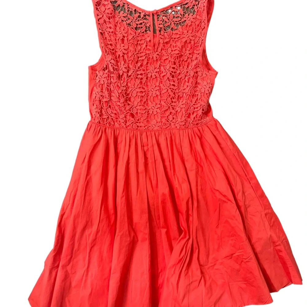 Moulinette Souers Sweet Enticement by Anthropologie red orange pleated dress - Picture 2 of 6